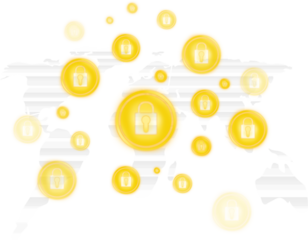 Security lock against world map