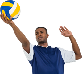 Sportsman playing a volleyball