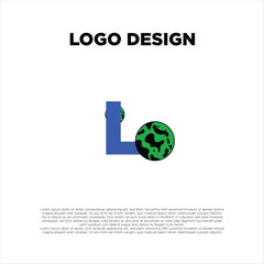 logo letter L, house and earth green