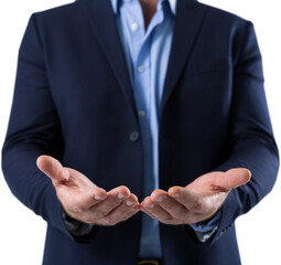 Obraz premium Businessman showing his hands