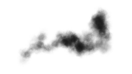 Halftone smoke texture. Black and white dotted fog background. Comic pop art style design element for banners, collages, posters. Monochrome grunge abstract wallpaper. Vector  © vika_k