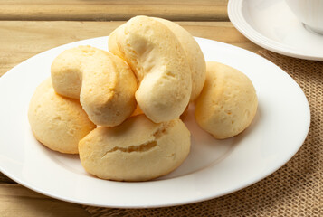 Brazilian traditional cheese biscuit close up.