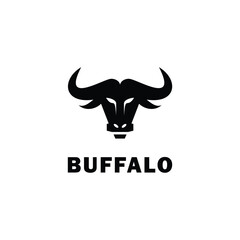 scary buffalo head vector icon logo
