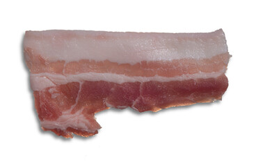 fresh raw streaky pork isolated on white background. raw streaky pork isolated on white background