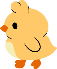 Easter Day Chicken Hand Drawn Flat Illustration