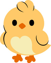 Easter Day Chicken Hand Drawn Flat Illustration