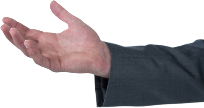 Cropped hand of entrepreneur gesturing