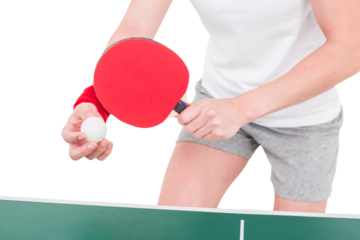 Female athlete playing ping pong