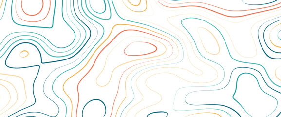 Colorful abstract topography contour waves lines