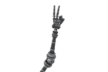 Robotic hand with victory sign