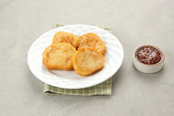 Rolade Tahu, made from tofu, flour and eggs which are rolled and steamed and then fried. Indonesian food

