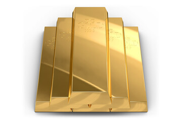 High angle view of gold stack