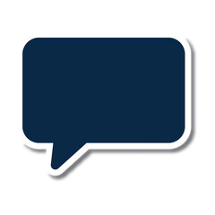 Digitally generated image of speech bubble icon in blue color