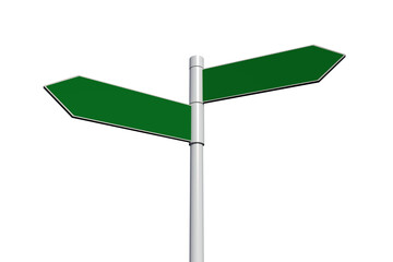Green signpost