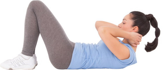 Fit brunette doing sit ups