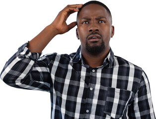 Naklejka premium Man standing against white background