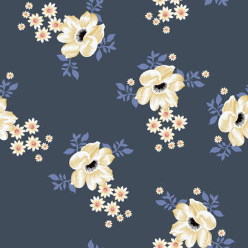 seamless vector flower design pattern on background © Parth Patel