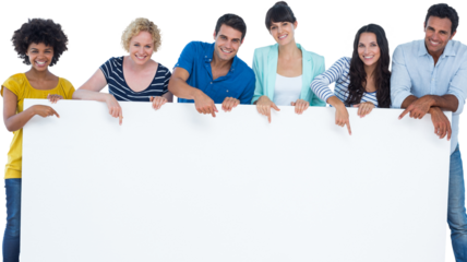 Creative team holding a panel 