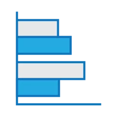  Blue join bar graph on white background © vectorfusionart
