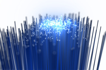 Digitally composite image of fiber optics