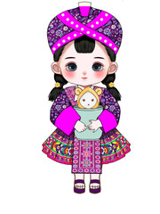 Hmong cute baby cartoon 