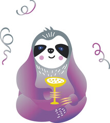 Sloth having a drink icon