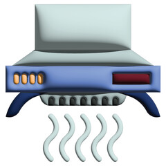 3D illustration smoke extraction in kitchen set 