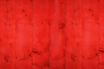 Bright red wooden planks