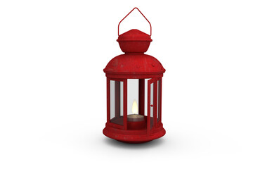 Red lantern on white background © vectorfusionart