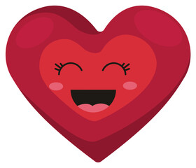 Happy red heart icon