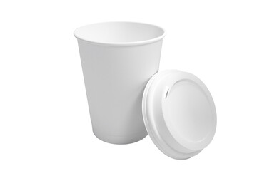 Digital composite image of disposable cup with lid - Powered by Adobe