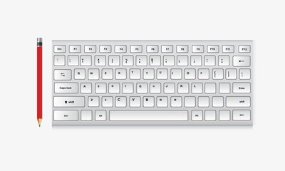 Vector keyboard icon over white background