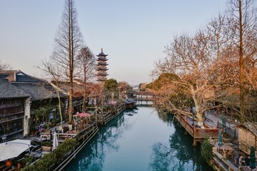 Fototapeta premium Fascinating sights of water towns in southern China