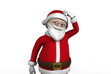 Cartoon santa thinking