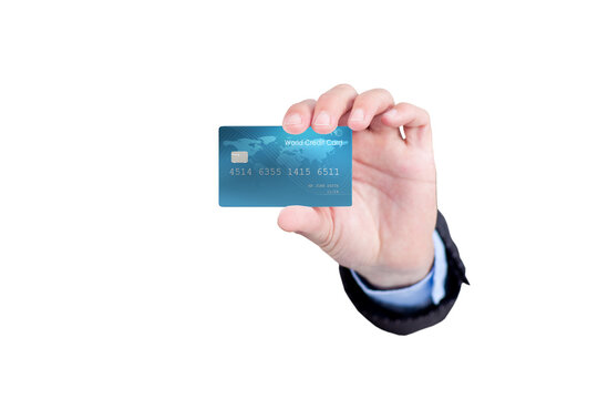 Cropped image of hand showing credit card