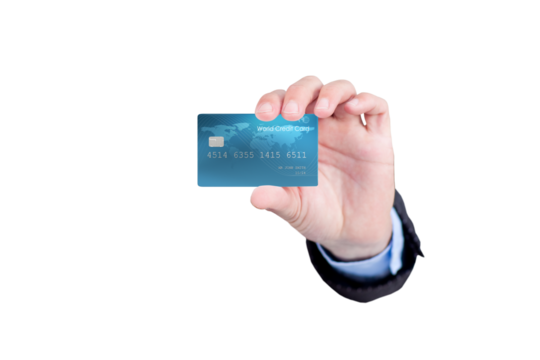 Cropped image of hand showing credit card