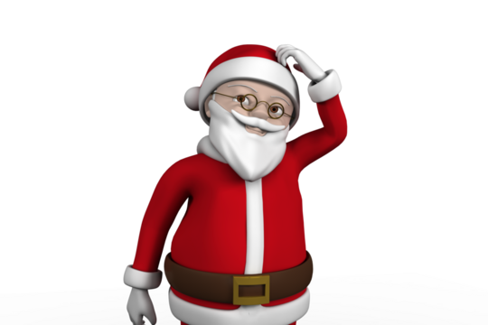 Cartoon santa thinking