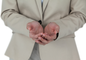 Womans hands cupped