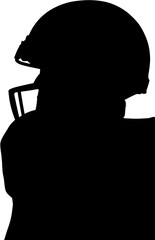Cropped image of american football player