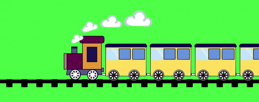 greenscreen video to create an animation of a train running on the rails