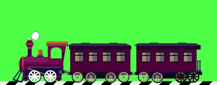 greenscreen video to create an animation of a train running on the rails
