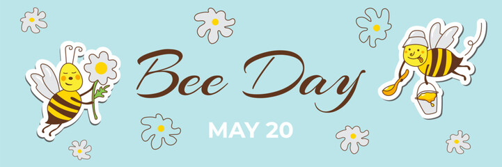 World Bee Day.International Bee Day.World bee day vector template.