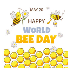 World Bee Day.International Bee Day.World bee day vector template. - obrazy, fototapety, plakaty