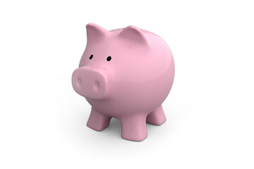 Digital image of pink piggy bank