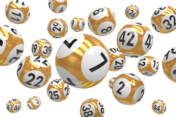 Lottery balls with numbers