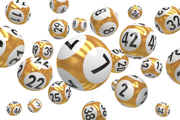 Naklejka premium Lottery balls with numbers
