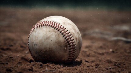 Fototapeta na wymiar Baseball isolated on baseball field
