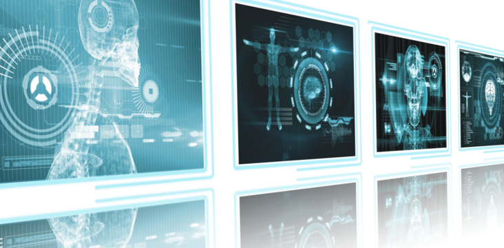 Composite image of different interface