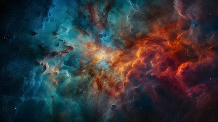 Fototapeta na wymiar Satellite image of blue celestial gas cloud in space