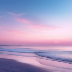 Fototapeta na wymiar pink and violet sky beach landscape 